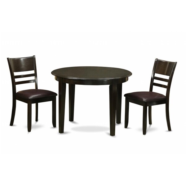 East West Furniture 3 Piece Kitchen Table Set-Small Table and 2 Kitchen Chairs BOLY3-CAP-LC - main